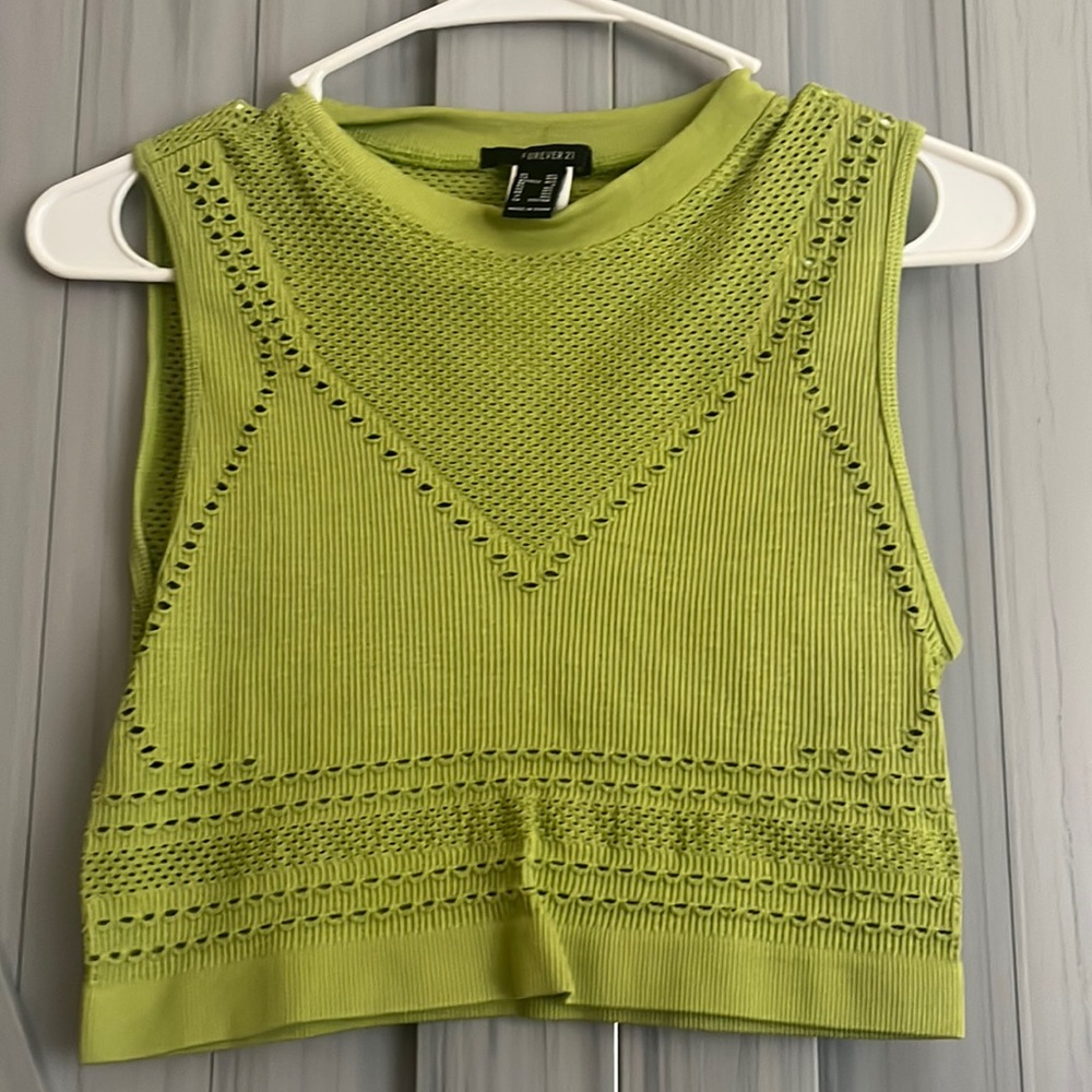 Green crop top